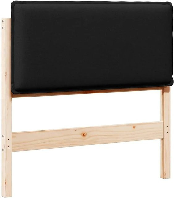 vidaXL Gepolstertes Kopfteil aus Massivholz in Natur und Schwarz, Breite: 80 cm - Bild 1