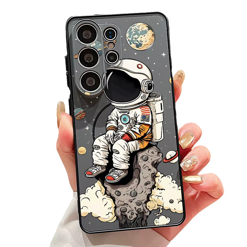 Magnetische Handyhülle YISHANGOU mit Weltraum-Astronauten-Print für Samsung Galaxy S26 S25 S24 Ultra S23 FE A57 A56 A37 A17 A55 A26 A36 A35 in Blau und Multicolour - Bild 2