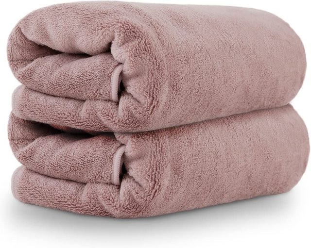 IRIS PLAZA Mikrofaserhandtücher zum Haaretrocknen, 2er Set, Rauchiges Rosa - Bild 1