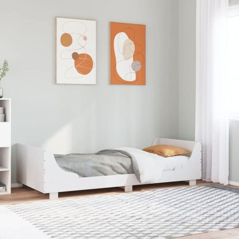 Massivholzbett Vidaxl aus Kiefernholz in Weiß, Modern und Minimalistisch, B/T/H: 75 x 190 cm - Bild 1