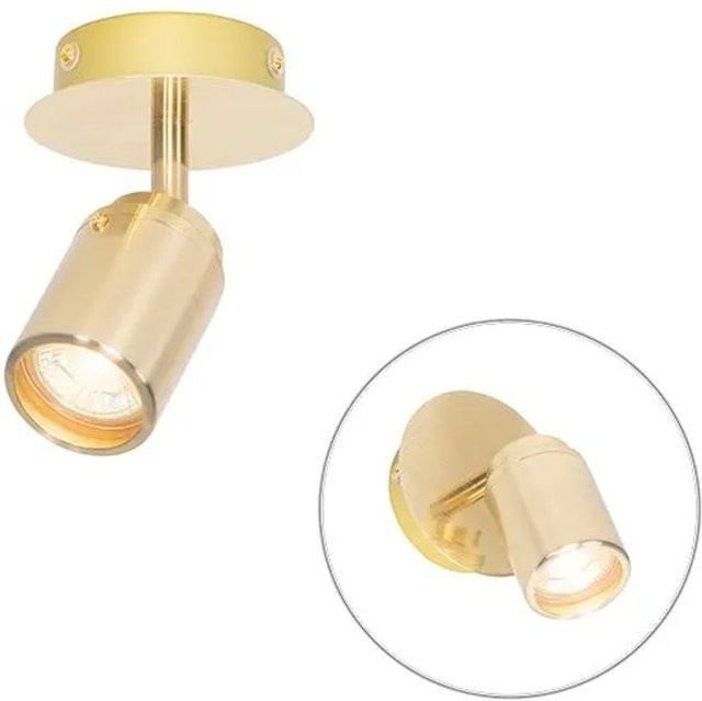 QAZQA Moderner Badstrahler Messing IP44 dimmbar mit GU10 Fassung in Gold/Messing - Bild 1