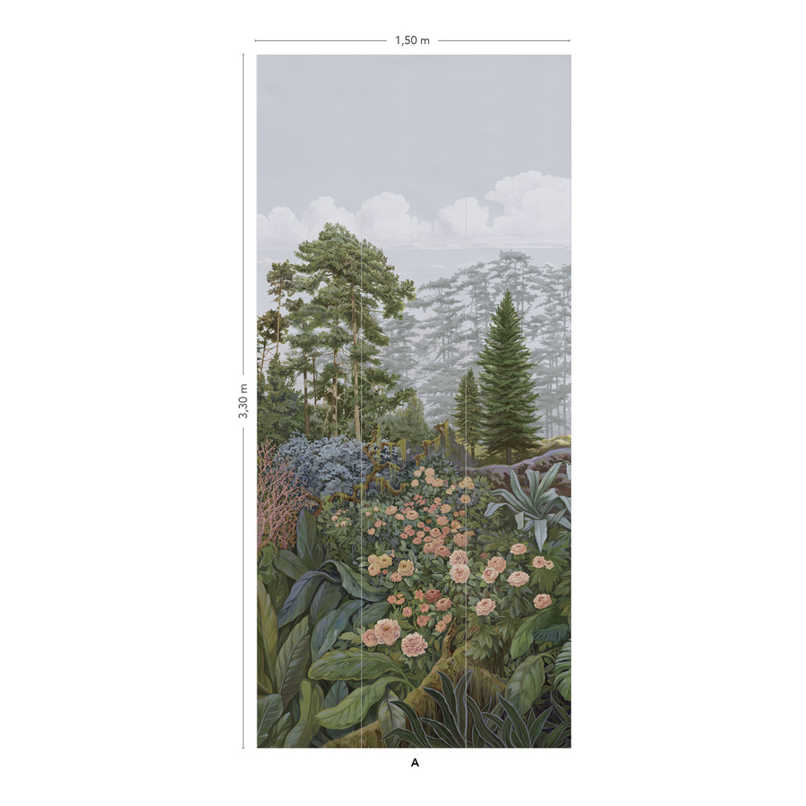 Isidore Leroy Mural Firone Corail Wandtattoo mit floralem Vintage-Design in Mehrfarbig, Klebefolie aus Vlies und Papier - Bild 2