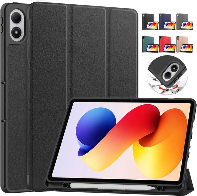 Xiaomi Redmi Pad 2 Pro 12,1 Zoll Schutzhülle aus PU-Leder mit Stifthalter und Auto-Sleep-Funktion in Schwarz - Bild 1