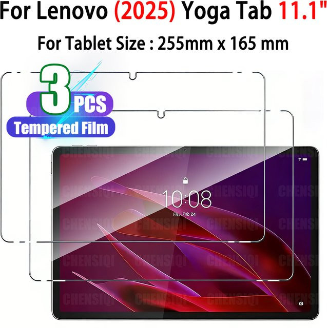 Displayschutzfolie für Lenovo Yoga Tab 11,1 Zoll 2025, transparent, bruchsicher und kratzfest, HD klar und blasenfrei - Bild 1