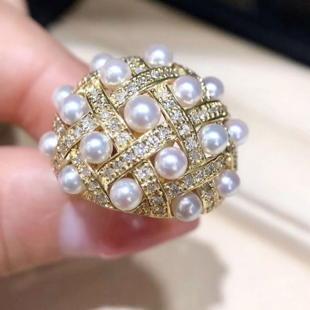 YoYo Ring, Kupfer, Gold, Perle, Damen, Vintage - Bild 1
