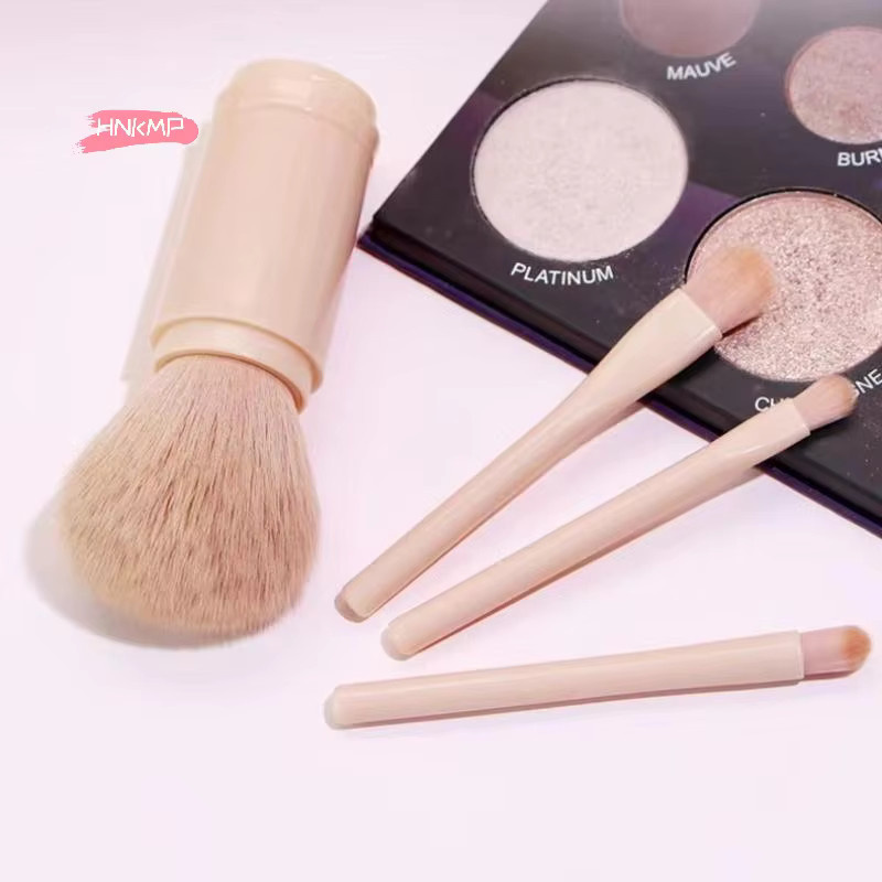 4-in-1 Reise-Make-up-Pinsel-Set, Kabuki-Pinsel und 3 Augenpinsel, Unisex - Bild 2