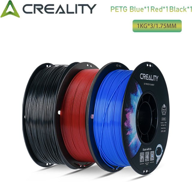 Creality PETG 3D-Drucker-Filament 1,75 mm, 3 Rollen à 1 kg, umweltfreundlich und mit hoher Zugfestigkeit für FDM-Drucker - Bild 1