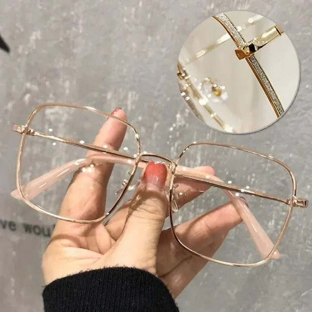 LALAMOLI Computerbrille Unisex, Vollrand, quadratisch, Metall, transparent, gold - Bild 1