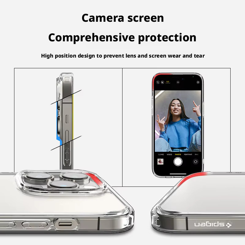 Spigen Ultra Hybrid Schutzhülle für iPhone 17, 16, 15, 14, 13, 12 und Pro Max, Plus, transparent und stoßfest - Bild 4