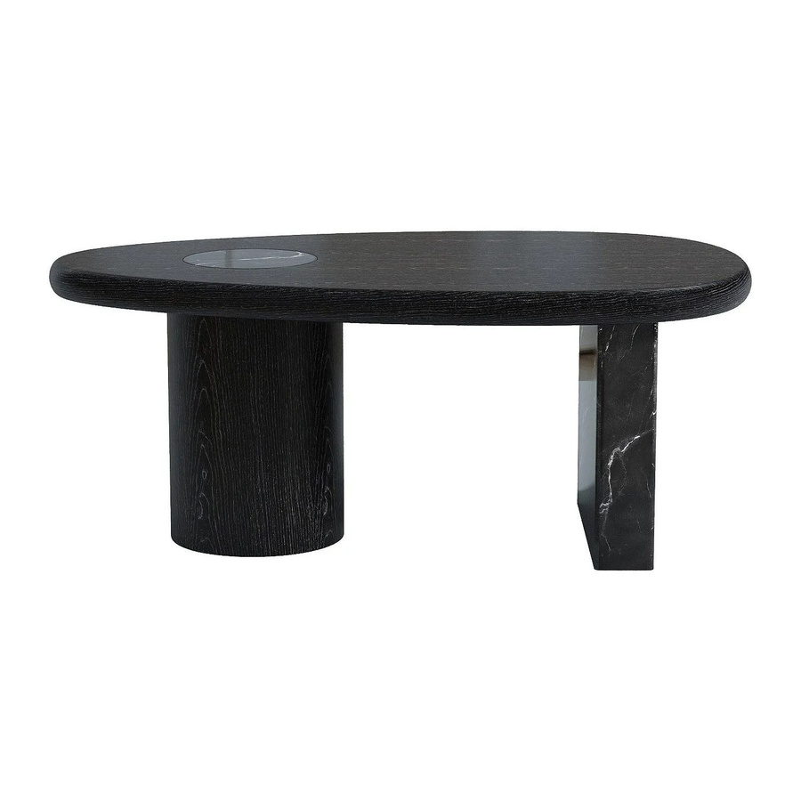 Couchtisch Marsula von Vente-unique in Schwarz aus MDF und Marmor, B/T/H: 100 x 60 x 40,5 cm - Bild 2