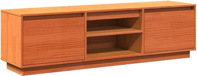 vidaXL TV-Schrank aus Massivholz Kiefer in Wachsbraun B/T/H: 140 x 35 x 40 cm - Bild 1