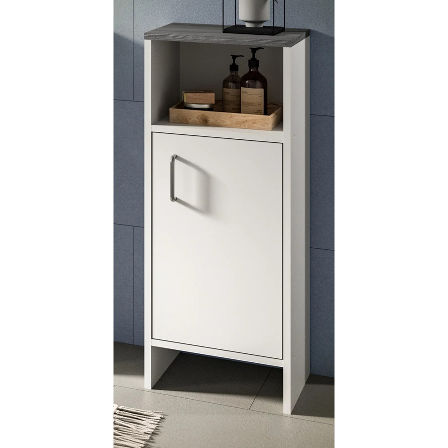 Badschrank Angeles Kommode von Inn.Furn in Weiß, Rauchsilber und Grau mit B/T/H: 32 x 28 x 82 cm - Bild 2