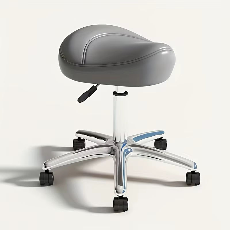 LIUSHADUOLA Professioneller Salonstuhl in Schwarz mit Rollen, hydraulisch höhenverstellbar und 360-Grad drehbar, ergonomischer Friseurstuhl aus Kunstleder - Bild 3