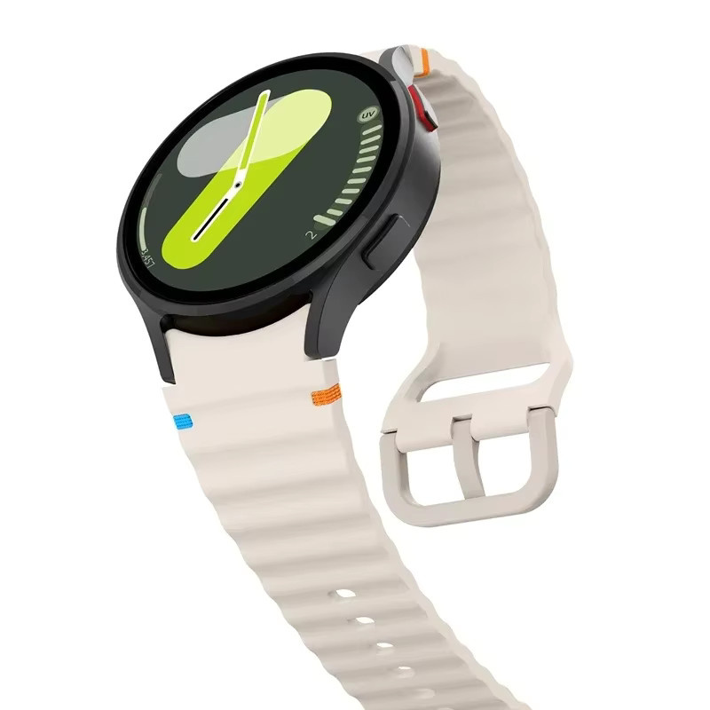 Samsung Uhrenarmband Silikon, Weiß, Klassisch - Bild 1
