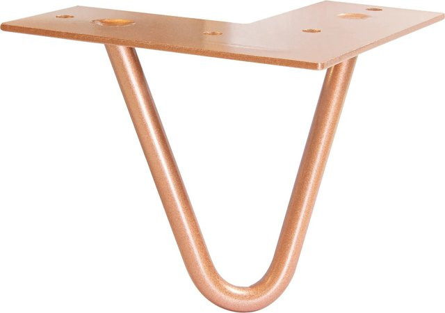 Wagner Möbelbein Hairpin aus Stahl in Pearl Brass Gold, Höhe: 10 cm - Bild 1