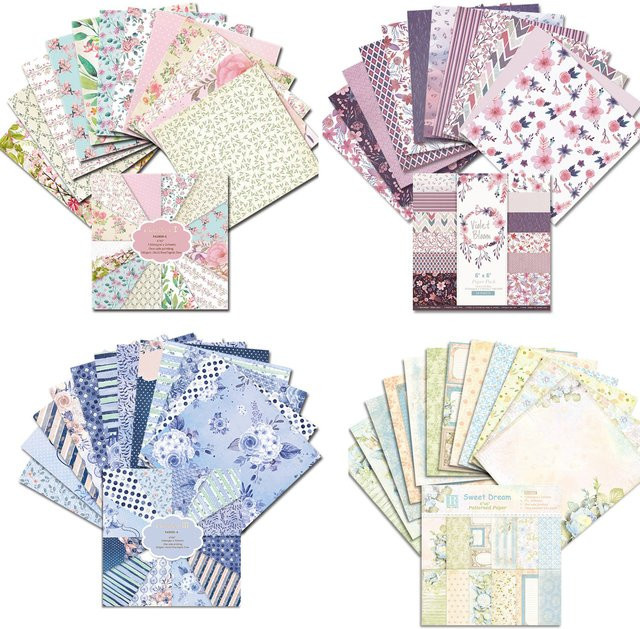 Alinacutle Junkjournal Buntes Papierpaket mit 24 Blatt gemustertem Bastelpapier für Scrapbooking, Farbe: Mehrfarbig, Breite: 15,2 cm - Bild 1