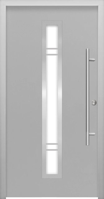 Splendoor Haustür ThermoSpace Prime Palermo in Grau mit Glaseinsatz, Anschlag Rechts, B: 110 cm, H: 210 cm - Bild 1