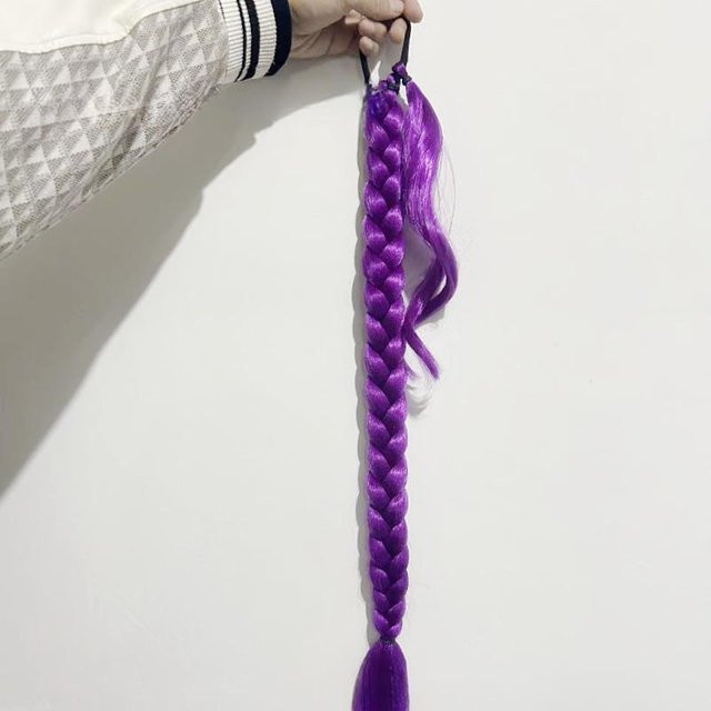 Lila geflochtene Rumi Cosplay Perücke, 26 Zoll, hitzebeständig, synthetisch - Bild 1