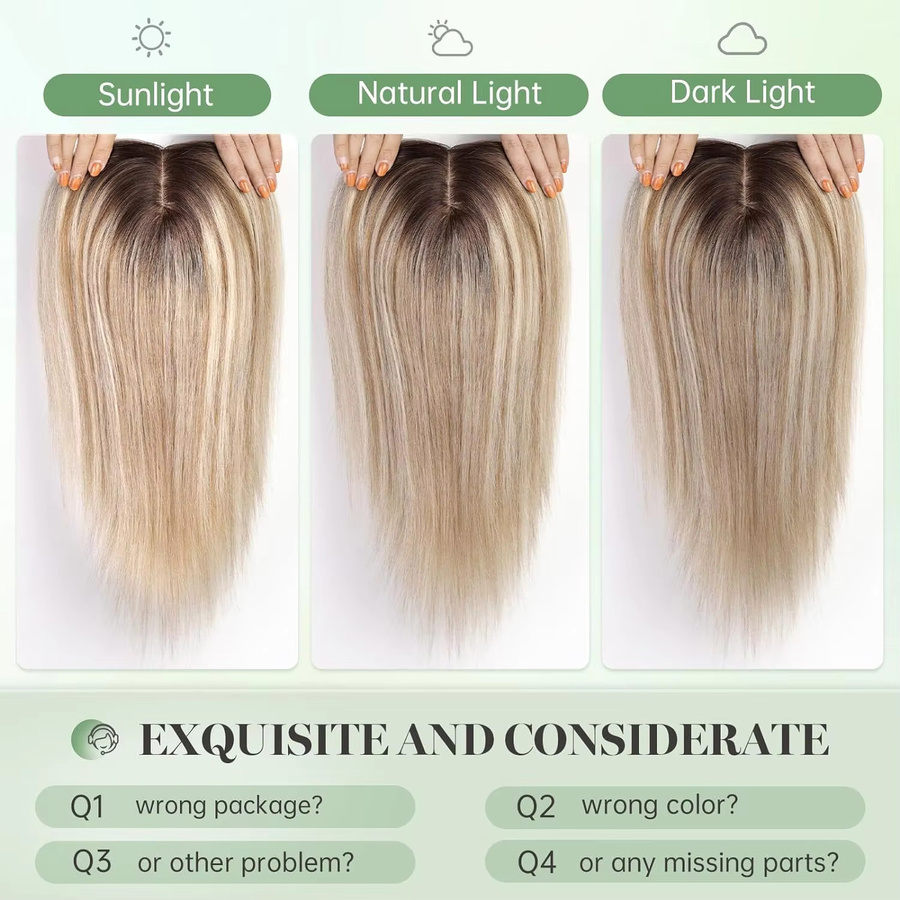 HAIRCUBE Remy-Echthaar-Topper, braun-blond, glatt, 40,6 cm, Damen - Bild 5