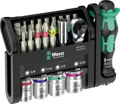 Wera Tool-Check Modular Imperial 1 Bit-Satz 1/4 Zoll in Schwarz Grün Multicolour aus Edelstahl - Bild 1