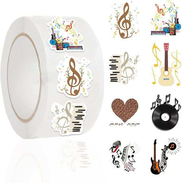 500 Stück Cartoon-Vinyl-Schallplatten-Aufkleber aus PVC in Multicolour für Bastelarbeiten und Dekoration von BulingBulingStickers Store - Bild 1