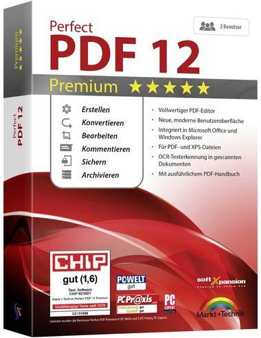 Markt & Technik Perfect PDF 12 Premium Windows PDF-Software mit OCR Vollversion und 1 Lizenz - Bild 1