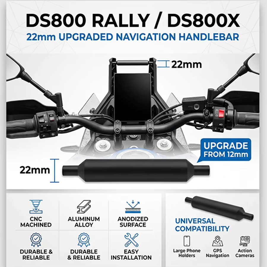 Navigationshalterung für VOGE DS800X Rally Motorrad, 22mm GPS- und Telefonhalterung in Schwarz - Bild 2