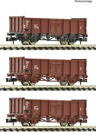 Fleischmann Offene Güterwagen, DR, 3-tlg. Set, 1:87