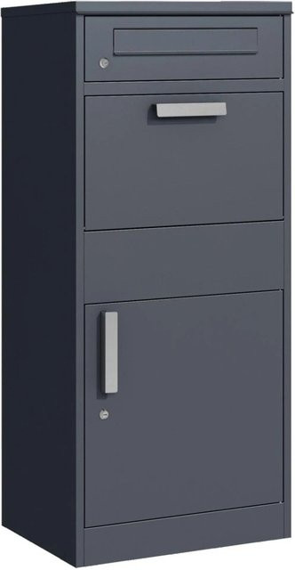 Abschließbarer Briefkasten aus Stahl von Relaxdays in Grau, H x B x T: 112 x 51 x 38 cm - Bild 1