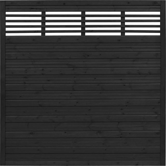 Sichtschutzzaun Element Nicea von Andrewex aus Kiefernholz in Anthrazit, B/H: 180 x 180 cm, 3-fach lasiert und blickdicht - Bild 1