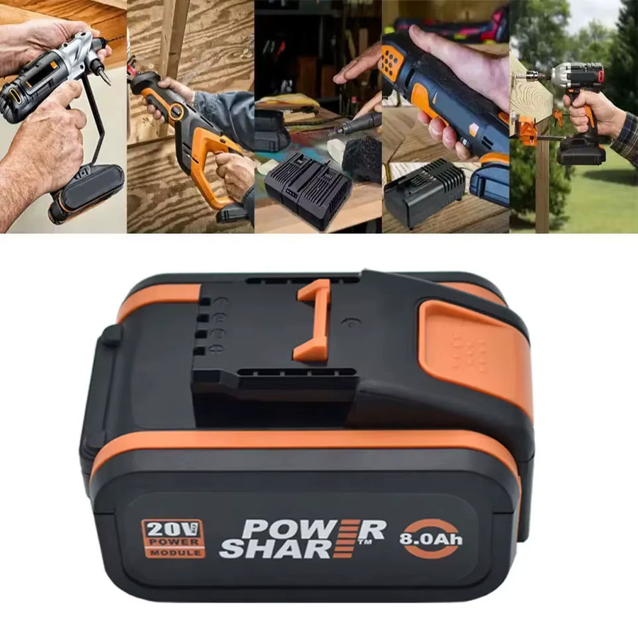 Worx Original 20V 8,0Ah Lithium-Ionen-Akku in Schwarz für Elektro- und Gartengeräte (Modelle WA3553, WA3551, WA3553.1, WA3570) - Bild 4