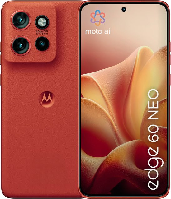 Motorola edge 60 neo Smartphone PANTONE poinciana in Rot mit 256 GB Speicher und 6,36 Zoll Display - Bild 1
