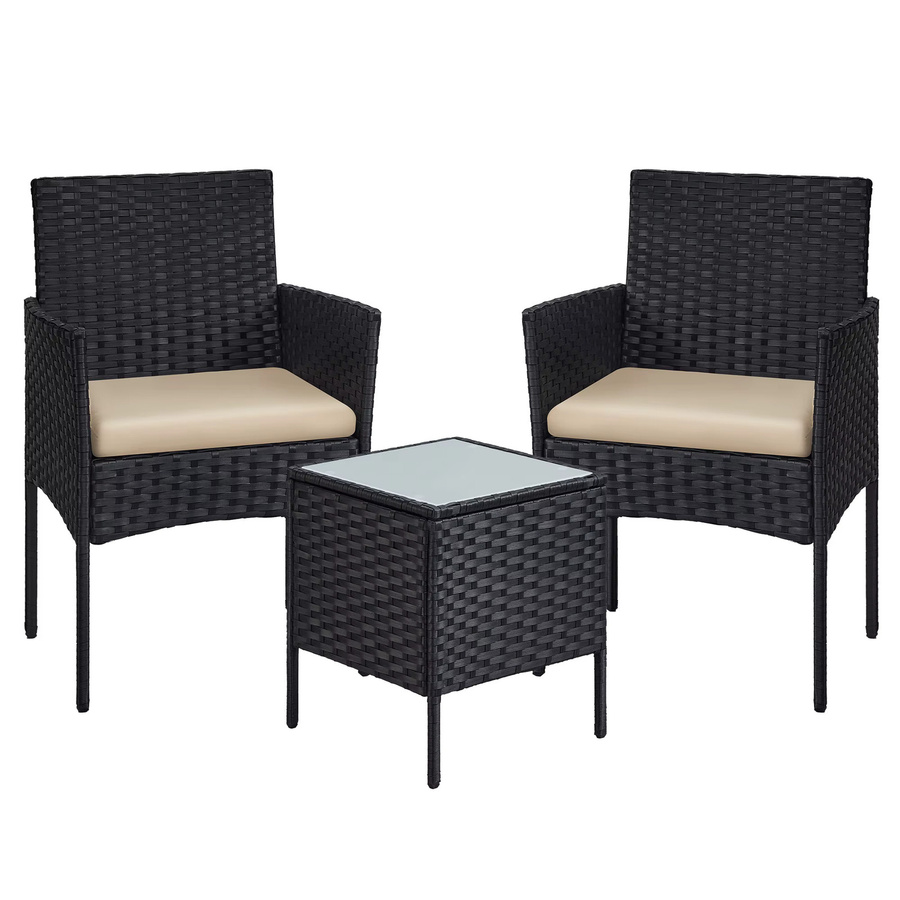 SONGMICS Gartenmöbel-Set aus PE-Polyrattan in Gelb mit Tisch und 2 Stühlen für Balkon und Terrasse - Bild 6