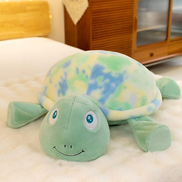 Joyful toys Großaugen-Schildkröten-Plüschtier, grün, 40cm - Bild 1