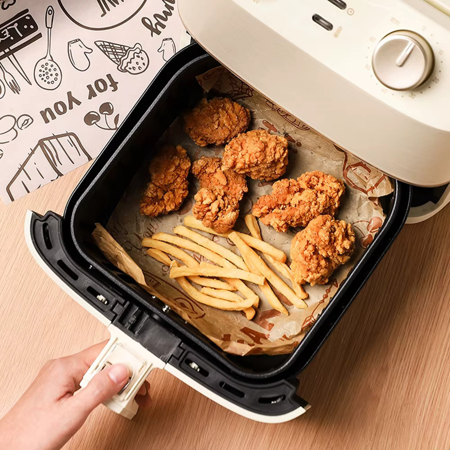 YOTOP Ölabsorbierendes Backpapier für Heißluftfritteuse und Ofen, Braun, 8 m - Bild 4
