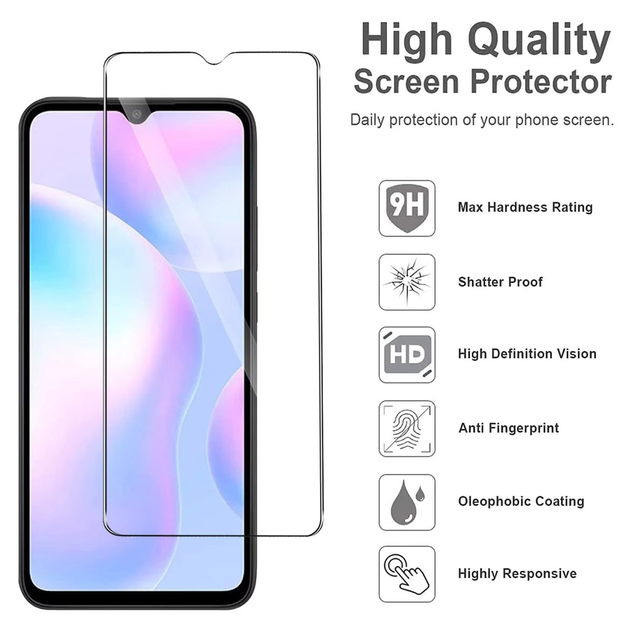 Xiaomi Displayschutzfolie aus gehärtetem Glas für Redmi 9A, 9AT und 9A Sport, 6,53 Zoll, transparent - Bild 2