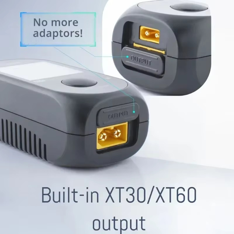 ToolkitRC M4 Pocket Mini-Ladegerät 80W in Schwarz mit USB-C und XT60 Dual Input für 1-4S LiPo LiHV LiFe Akkus und RC Quadcopter FPV Zubehör - Bild 5