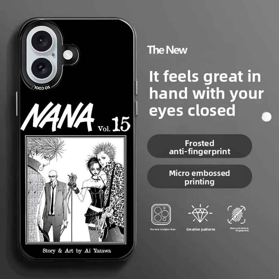 Anime Nana Osaki Handyhülle für iPhone 11-16, transparente Anti-Fall-TPU-Hülle mit Farbwechsel-Effekt in Schwarz - Bild 3
