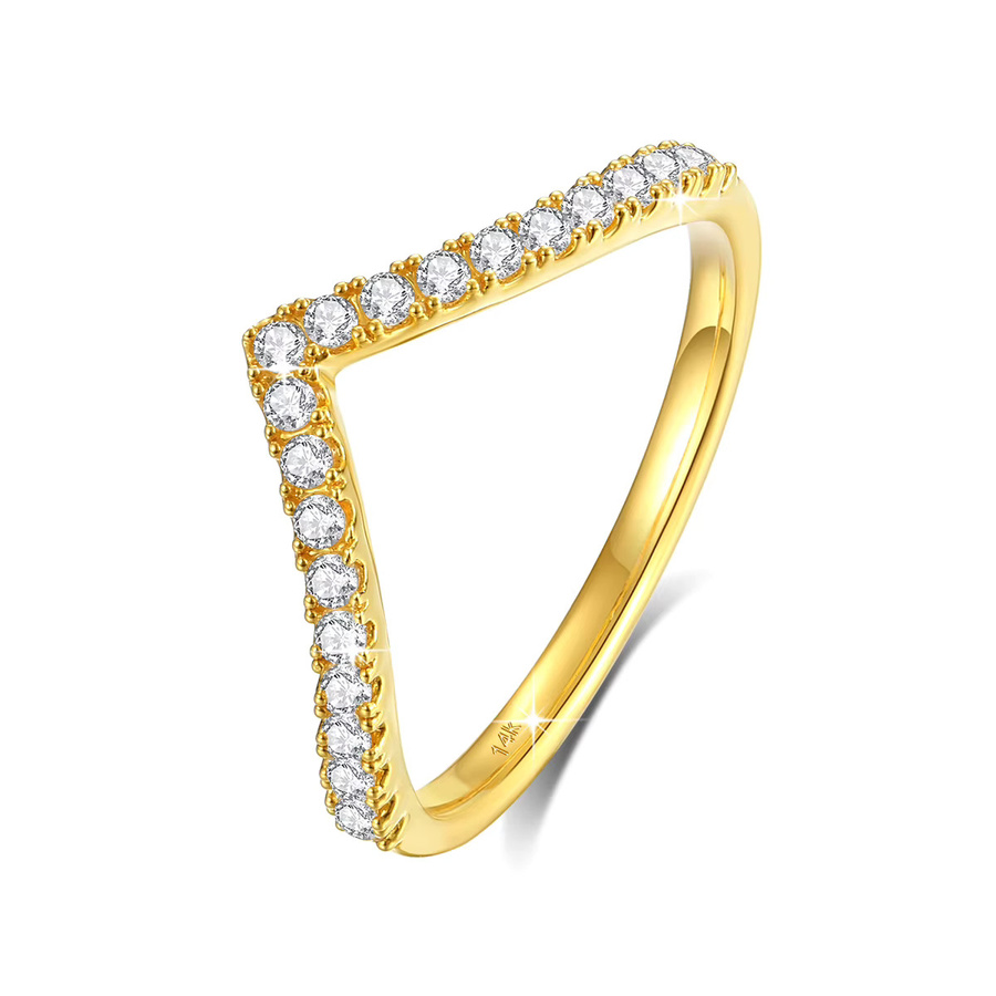 szjinao Ring, 585 Gelbgold, Moissanit-Diamant, Damen - Bild 2