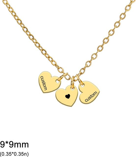 YULIN Halskette Edelstahl, Herzanhänger, 45 cm, Damen, Gold - Bild 1