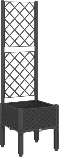 vidaXL Pflanzkübel mit Rankgitter aus Polypropylen in Schwarz, B/T/H: 40 x 40 x 142 cm - Bild 1