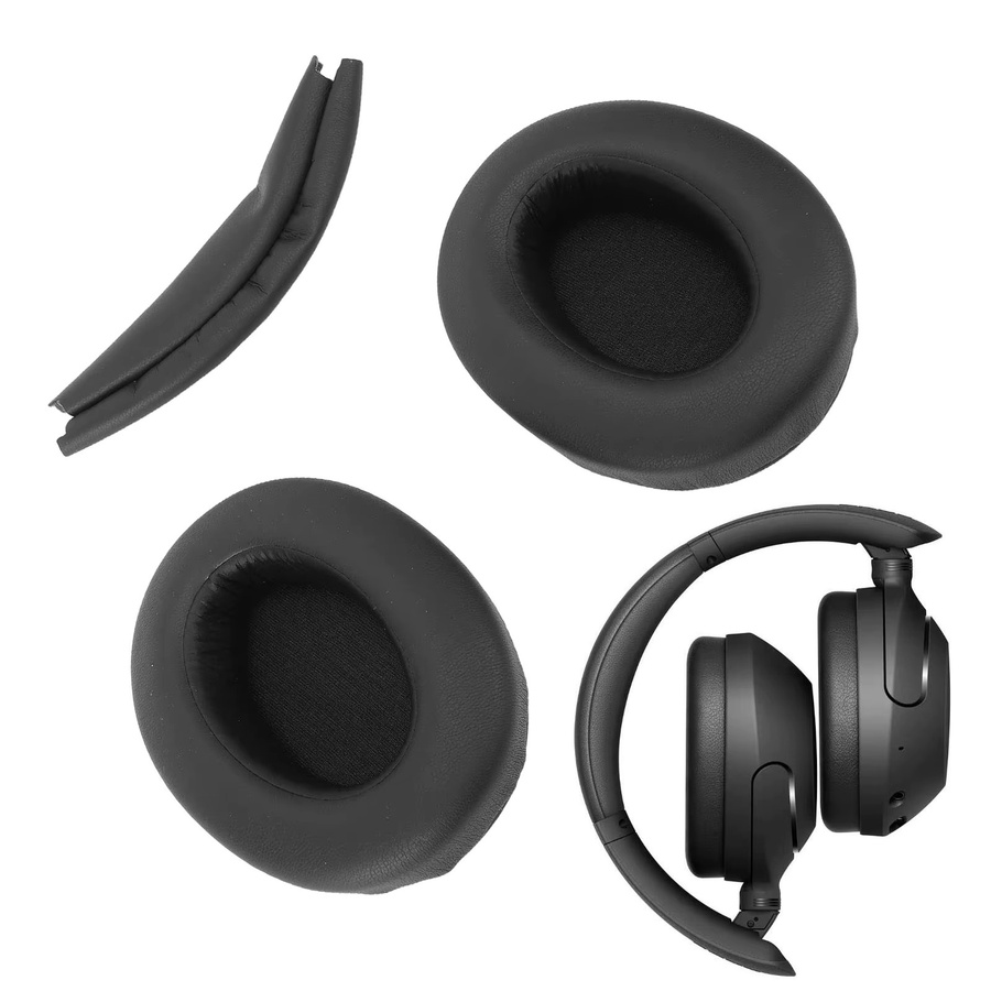 Sony Ersatz-Ohrpolster mit Kopfbügelabdeckung für WH XB910N Kopfhörer aus Proteinleder und Memory-Schaum in Schwarz oder Blau - Bild 4