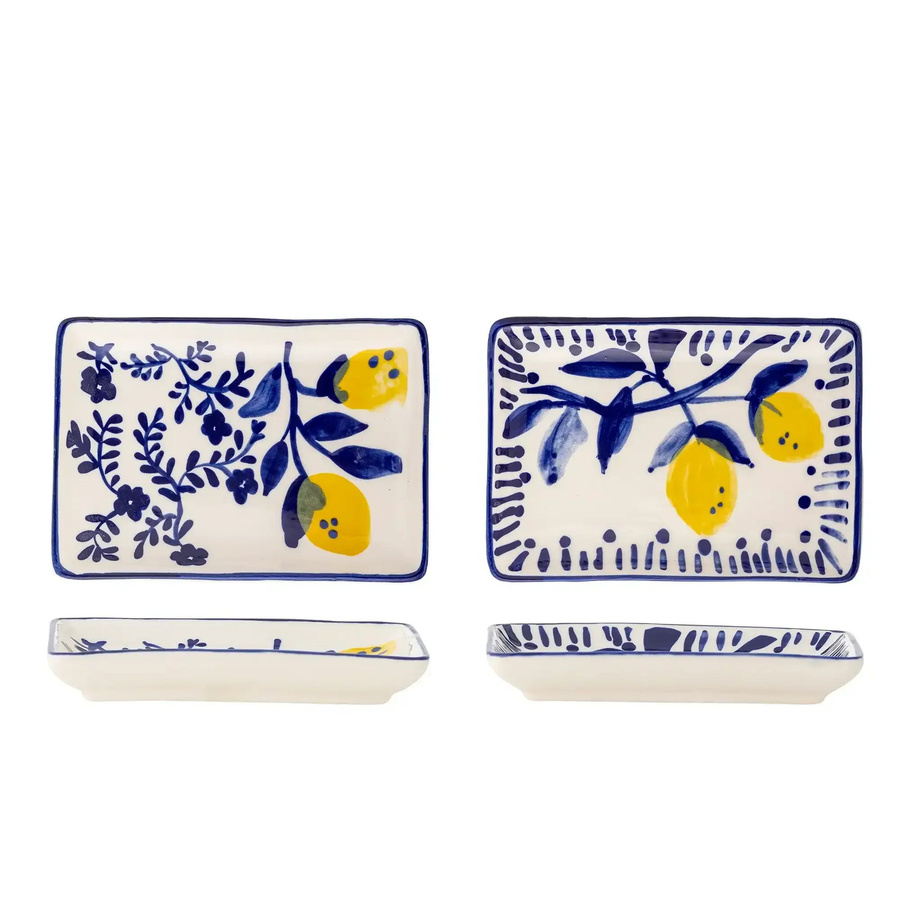 Bloomingville Teller aus Steingut blau Maxima Set mit 2 Stück - Bild 1