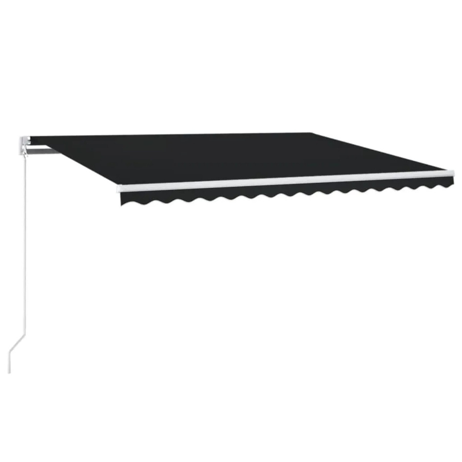 Furnicato Markise manuell einziehbar aus Aluminium und Polyestergewebe, Farbe: Anthrazit, B: 450 cm, T: 350 cm - Bild 2