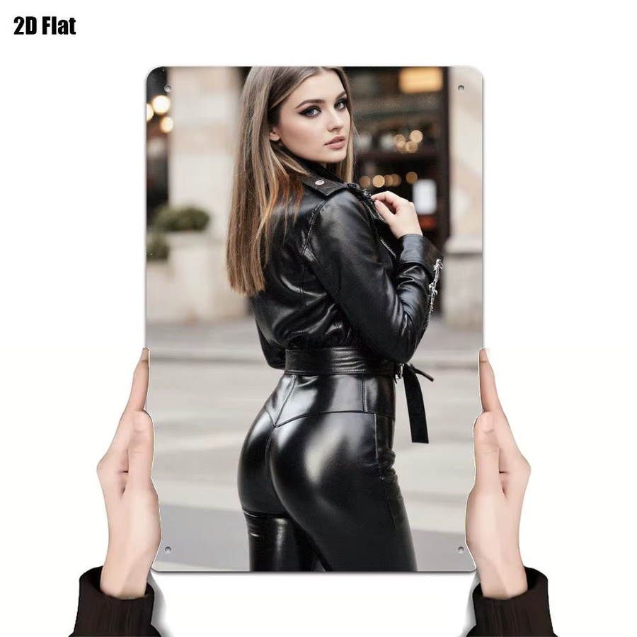 CIFBUY Vintage Wandschild aus Metall in Schwarz mit Lederkunst-Design für deine Heimdekoration - Bild 3
