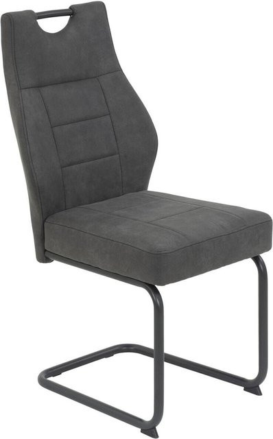 2er-Set Schwingstühle Hela Linda II in Anthrazit mit Microfaser und Metallgestell, B/H/T: 44 x 97 x 65 cm - Bild 1