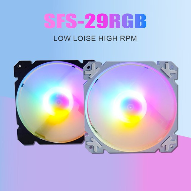 MANMU RGB Gehäuselüfter für PC und CPU-Kühler, 120 mm, Weiß - Bild 1