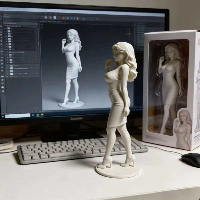 CELEBON 3D-gedruckte Charakter-Dekofigur in Weiß und Transparent aus Kunststoff, Höhe: 11,0 cm - Bild 2