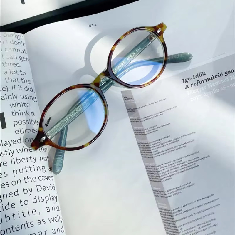 MDOD Korrektionsbrille, Rund, Vollrand, Acetat, Braun, Unisex - Bild 3