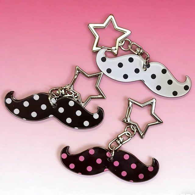 Anhänger Punk Polka Dot Bart, Unisex - Bild 1